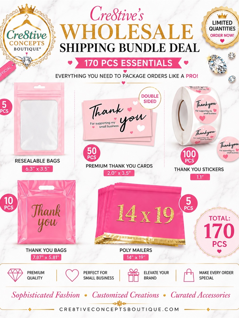 Cre8tive’s Wholesale Shipping Bundle Deal, 170 PCS Essentials-Limited Quantitie - Picture 5 of 5